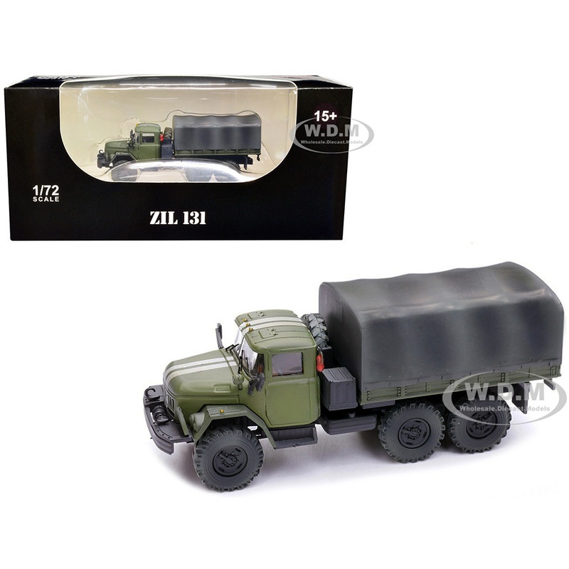 ZIL 131 Cargo Truck Green with White Stripes Ukrainian Ground Forces 1/72 Diecast Model by Legion