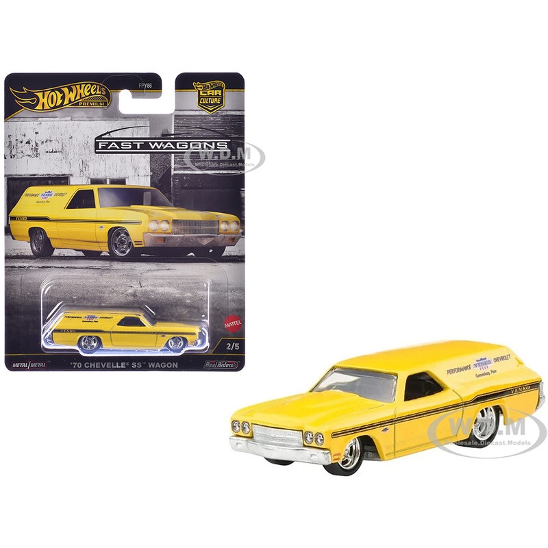 1970 Chevrolet Chevelle SS Wagon Yenko Yellow Fast Wagons Series Diecast Model Car by Hot Wheels