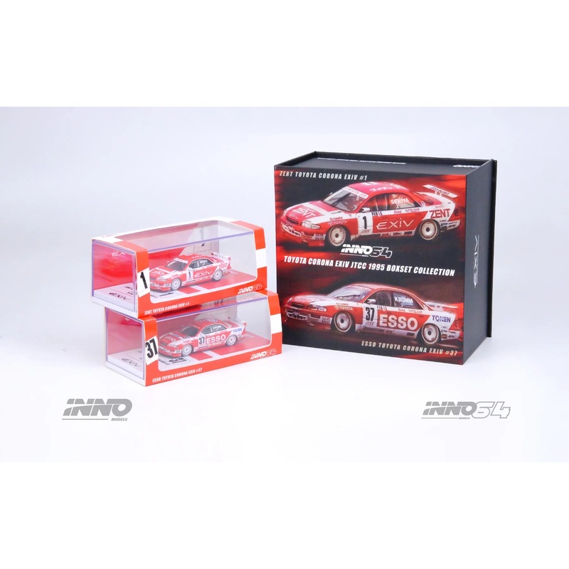 INNO64 1:64 Toyota Corona EXIV JTCC 1995 Boxset Collection #1 ZENT M. SEKIYA / #37 ESSO M. KRUMM