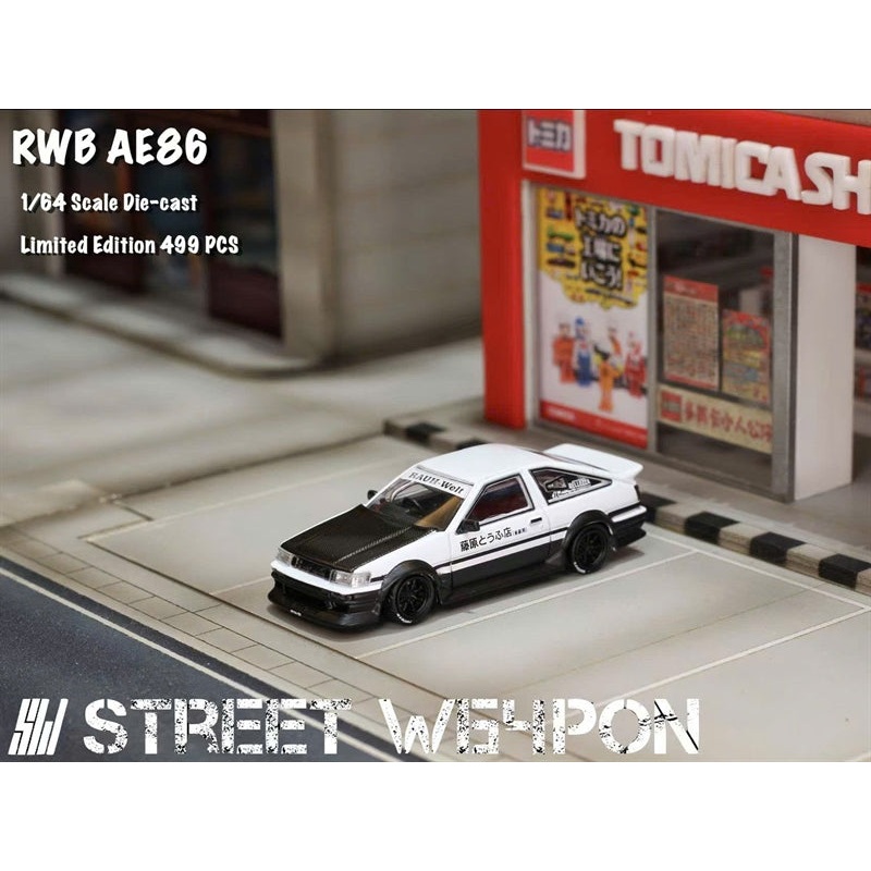 Street Weapon 1/64 RWB AE86 2-Door Initial D Fujiwara Livery