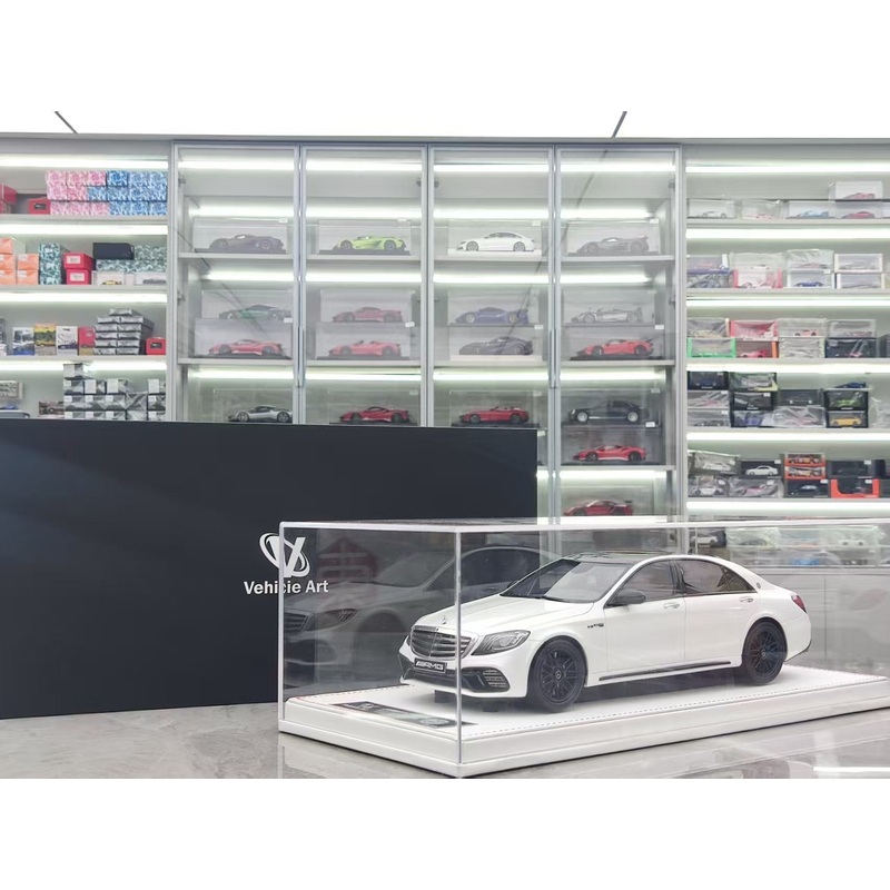 VEHICLE Art 1/18 Mercedes-Benz S63 White Resin Car Model JM-VA001