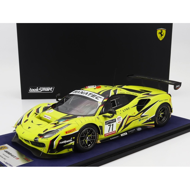 FERRARI | 488 GT3 EVO 3.9L TURBO V8 TEAM IRON LYNX N 71 3rd 24h SPA 2022 ANTONIO FUOCO – DAVIDE RIGON – DANIEL SERRA – CON VETRINA – WITH SHOWCASE