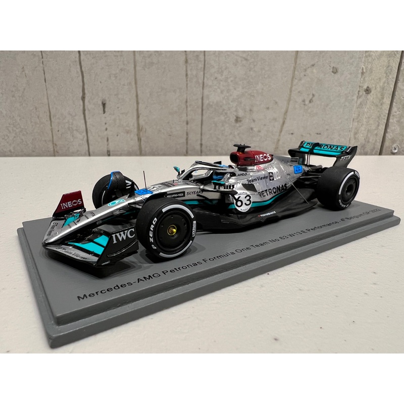 Mercedes-AMG Petronas F1 W13 E Performance No.63 Mercedes-AMG Petronas F1 Team – 4th Belgian GP 2022 – George Russell – 1:43 Scale Resin Model Car – Spark
