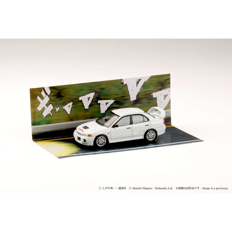 *PREORDER* Hobby Japan 1:64 Mitsubishi Lancer RS Evolution III / INITIAL D Seiji Iwaki VS Takumi Fujiwara