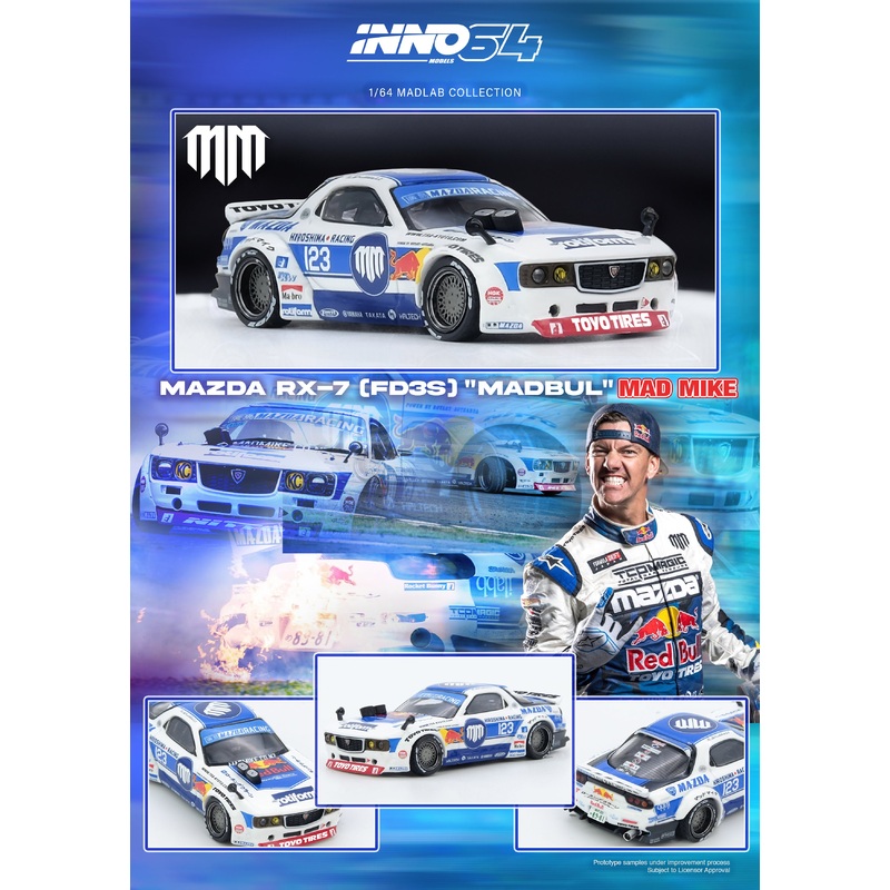 *PREORDER* INNO64 1:64 Mazda RX-7 PANDEM ROCKET BUNNY MADBUL MADLAB COLLECTION 001
