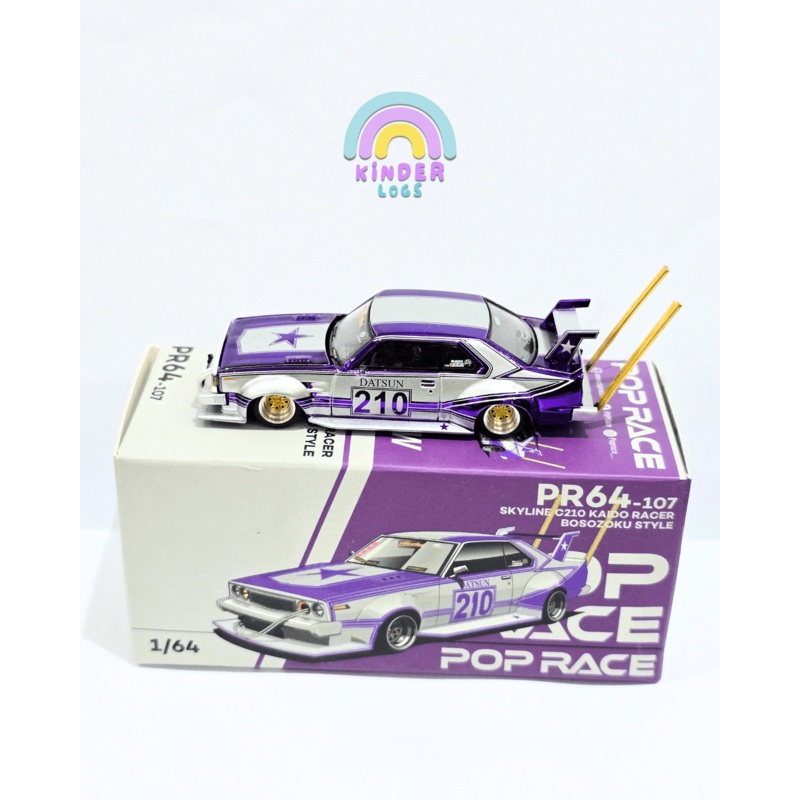 Pop Race Nissan Skyline C210 Kaido Racer Bosozoku Style – Purple (Mirrors Missing)