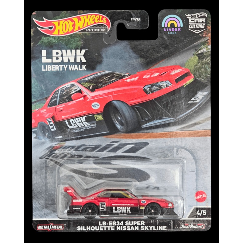 Premium Hot Wheels Nissan Skyline LB-ER34 Super Silhouette LBWK (Red)