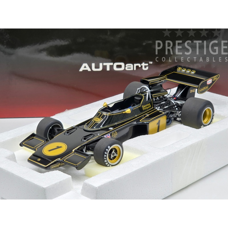 AUTOart 1973 Lotus 72E Formula 1 Emerson Fittipaldi #1 Black Gold 1:18 – New
