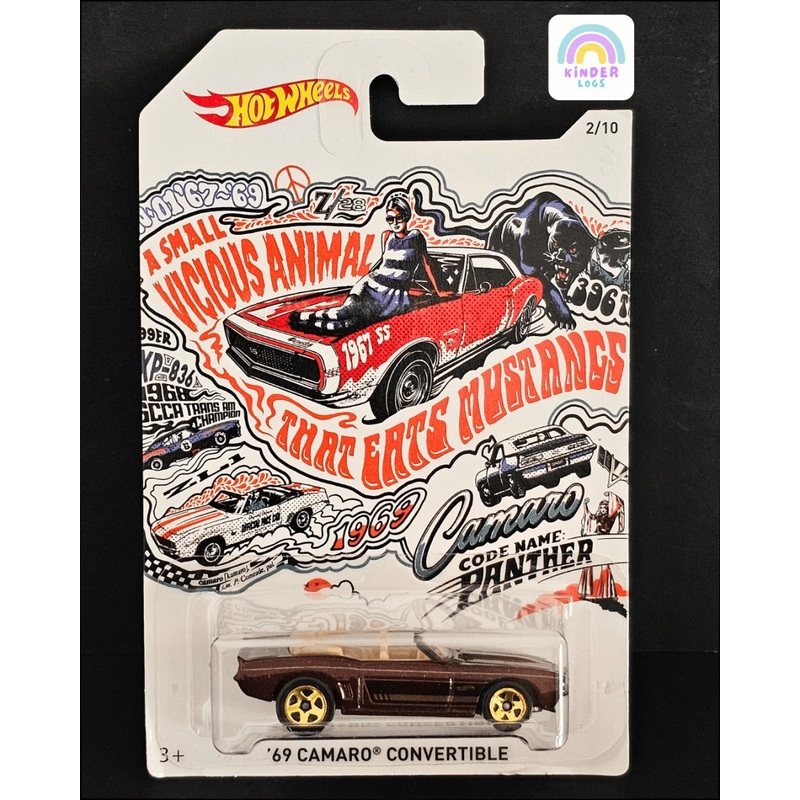 Hot Wheels 1969 Chevrolet Camaro Convertible – White Card Series