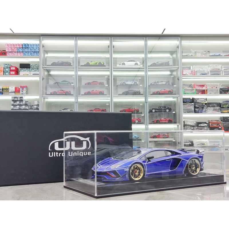 UU 1/18 Lamborghini Blue Resin Car Model JS-UU004