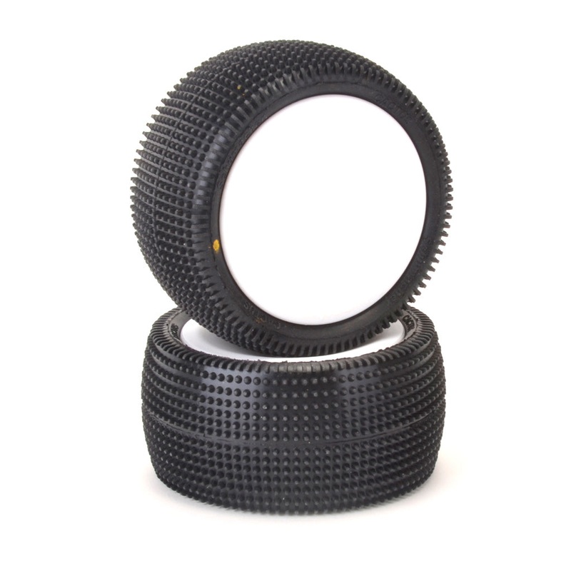 Cactus 1/10th Off Road Rear Yellow Pre-glued Wheel & Tyre – 1pr