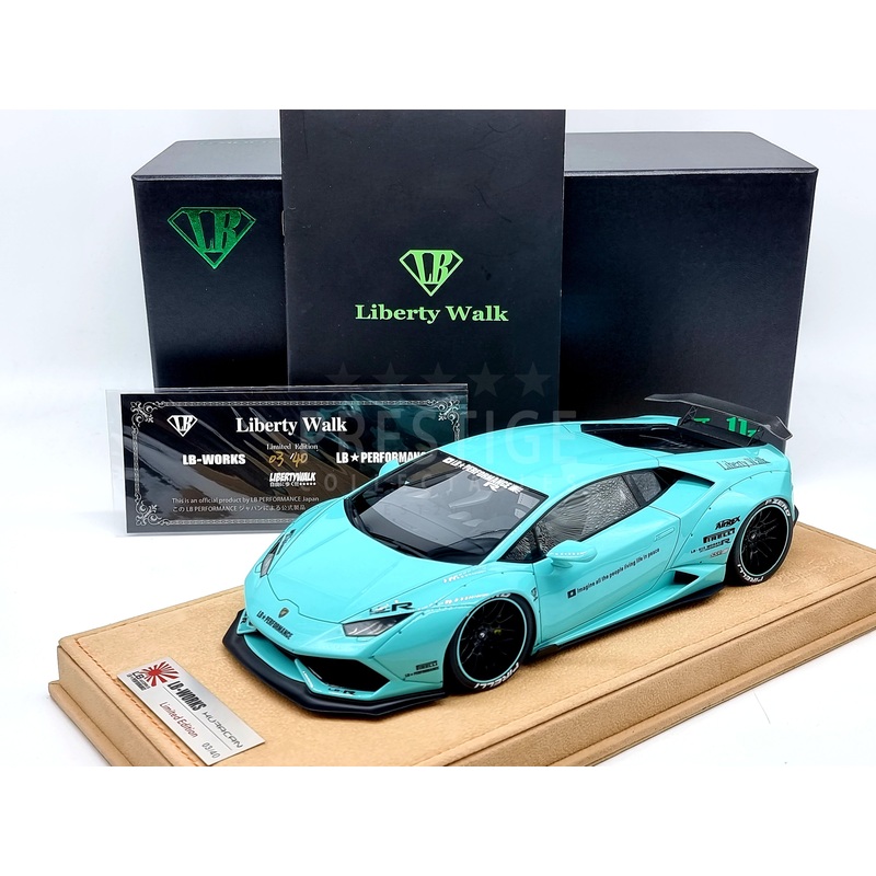 Genuine Liberty Walk LB Works Lamborghini Huracan Teal Blue 3/40 1:18 Scale – New
