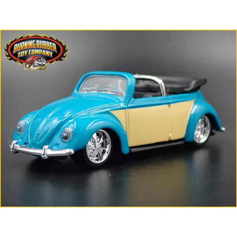 VW VOLKSWAGEN BEETLE BUG CABRIOLET CONVERTIBLE BLUE 1:64 SCALE DIECAST MODEL CAR