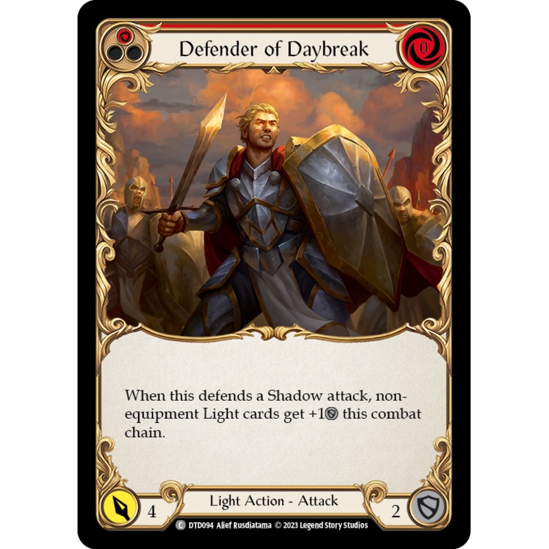 Defender of Daybreak (Red) [DTD094] (Dusk Till Dawn)  Rainbow Foil