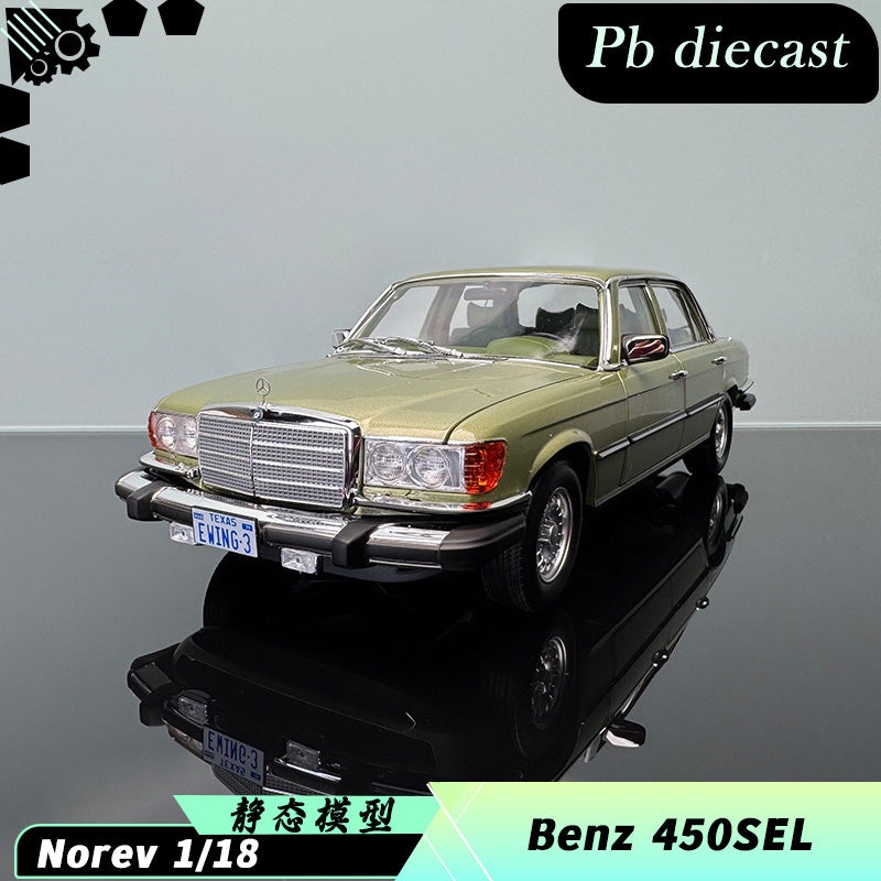 Norev Mercedes-Benz 450SEL 1:18 Diecast Model  Light Green Interactive Collectible