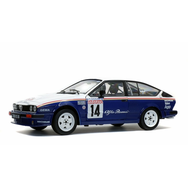 Solido 1986 Alfa Romeo GTV 6 Tour De Corse Y.Loubet 1:18 Scale Model Car – Brand New