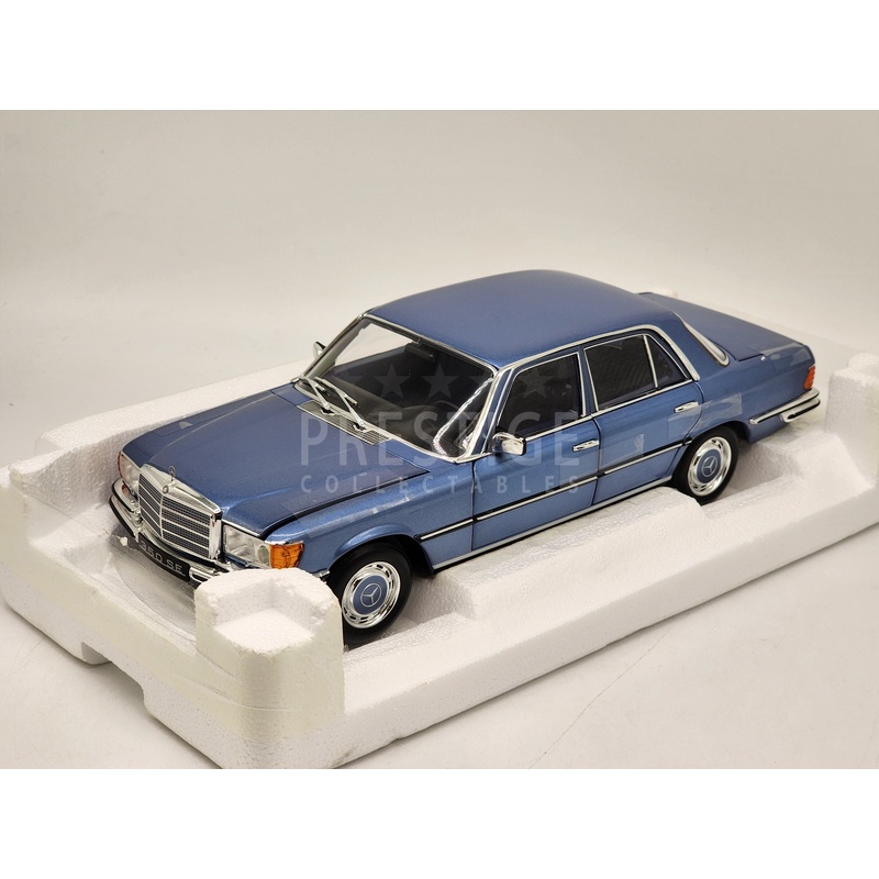 Norev 1973 Mercedes Benz 350SE W116 Sedan Light Blue Metallic OPENS 1:18 – New
