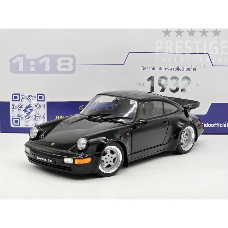 Solido 1993 Porsche 911 (964) Turbo 3.6 – Black – Bad Boys Movie 1:18 – New