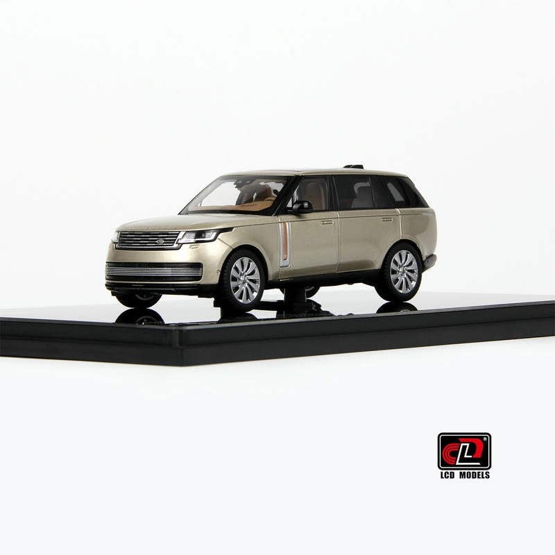 LCD 1:43 Range Rover Gold Alloy Full-Open Model  Acrylic Display & Transparent Sunroof
