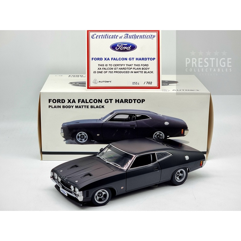 AUTOart Ford XA GT Falcon Hardtop Coupe 351 Matte Black RARE 1:18 Scale – Used