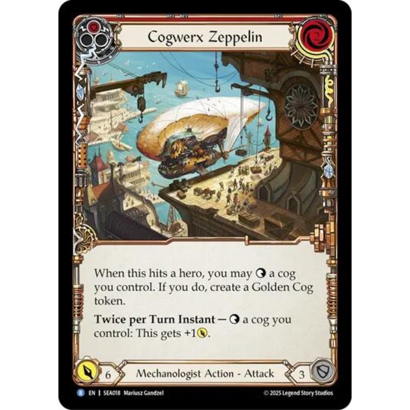 Cogwerx Zeppelin (Red) [SEA018] (High Seas)  Rainbow Foil